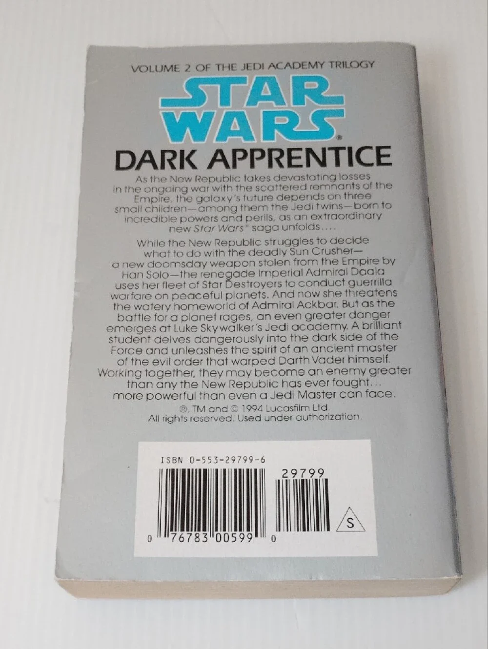 8 For $8 Star Wars: Dark Apprentice by Kevin J. Anderson - Silver/Blue Cover